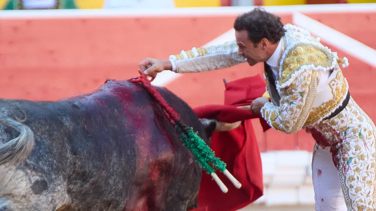 Segunda corrida de la Feria del Toro de San Fermín 2025 con toros de Cebada Gago para Antonio Ferrera, Pepe Moral y Román. IÑIGO ALZUGARAY