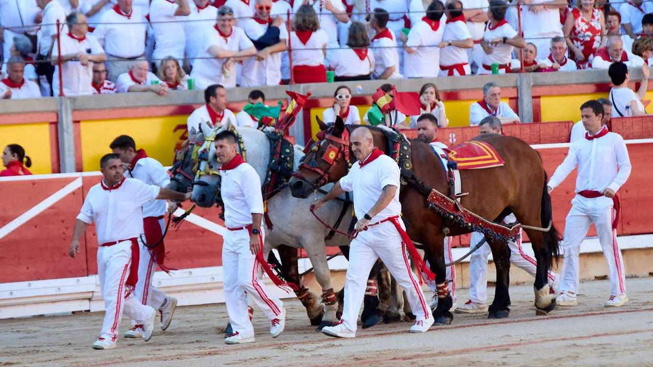 Segunda corrida de la Feria del Toro de San Fermín 2025 con toros de Cebada Gago para Antonio Ferrera, Pepe Moral y Román. IÑIGO ALZUGARAY