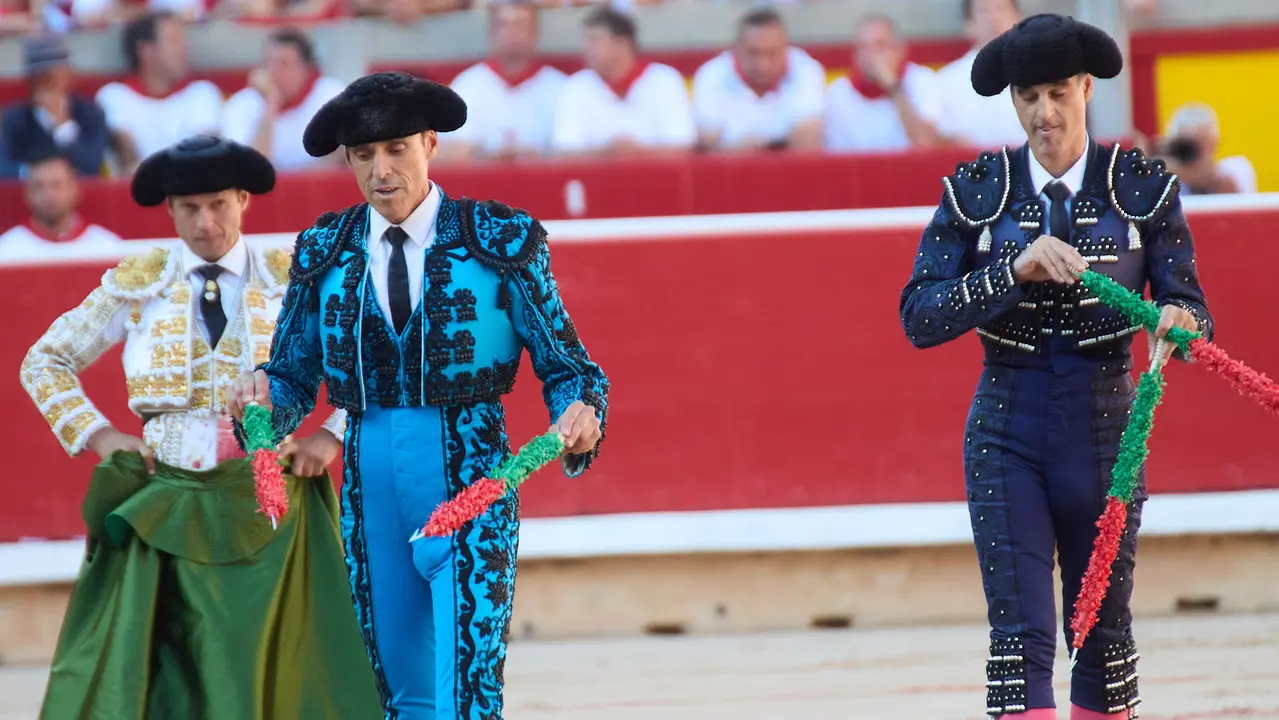 Segunda corrida de la Feria del Toro de San Fermín 2025 con toros de Cebada Gago para Antonio Ferrera, Pepe Moral y Román. IÑIGO ALZUGARAY