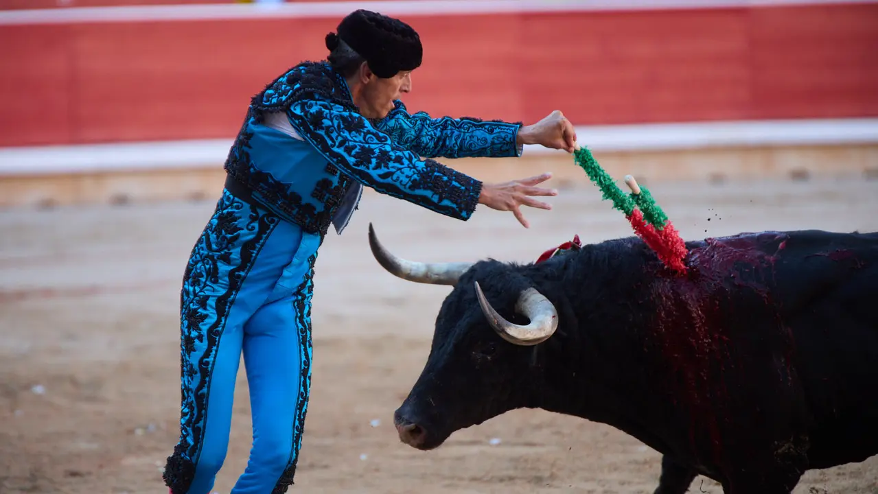 Segunda corrida de la Feria del Toro de San Fermín 2025 con toros de Cebada Gago para Antonio Ferrera, Pepe Moral y Román. IÑIGO ALZUGARAY