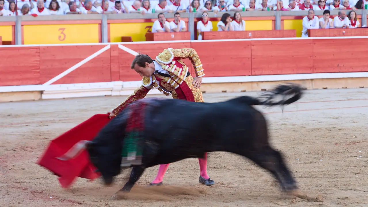 Segunda corrida de la Feria del Toro de San Fermín 2025 con toros de Cebada Gago para Antonio Ferrera, Pepe Moral y Román. IÑIGO ALZUGARAY