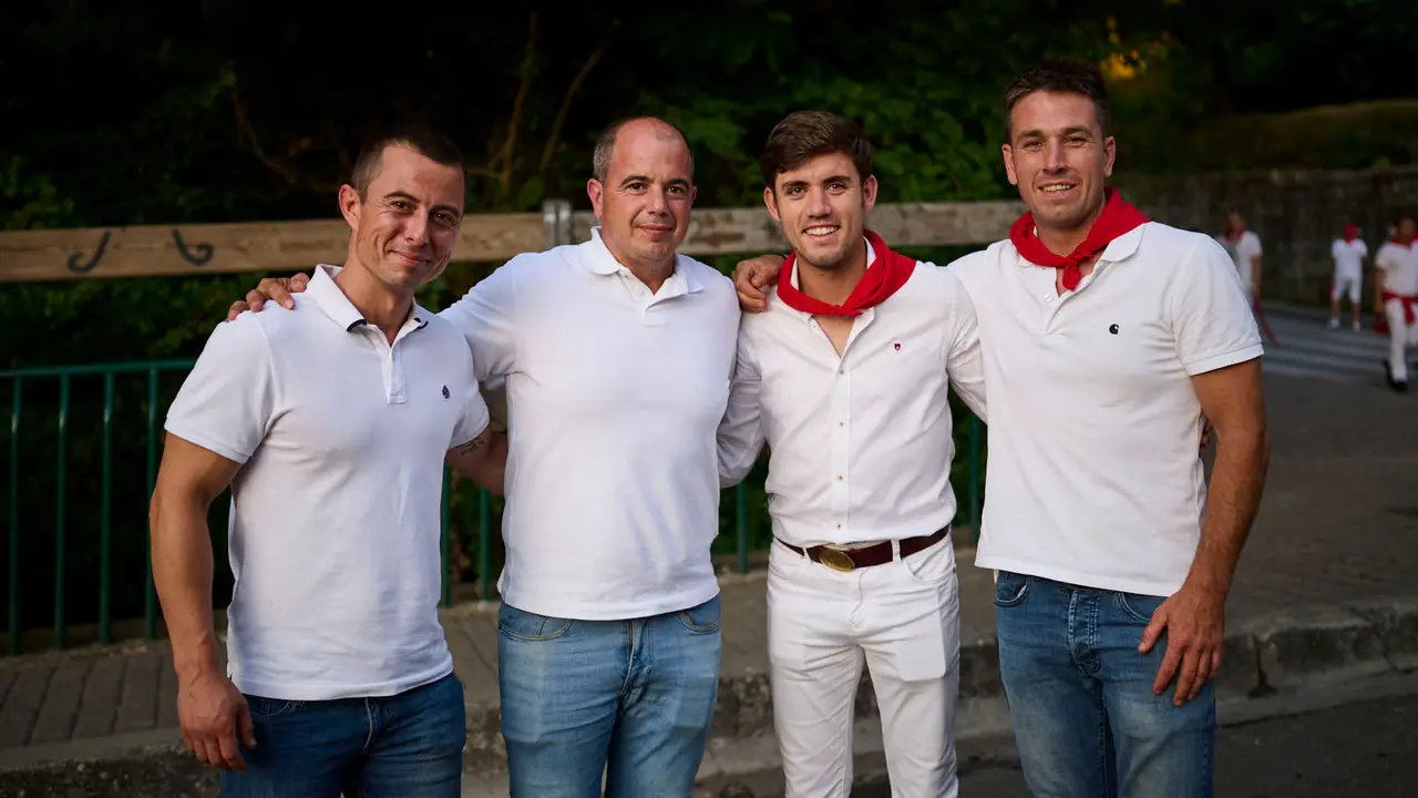 Encierrillo con los toros de Victoriano del Río durante San Fermín 2025. PABLO LASAOSA