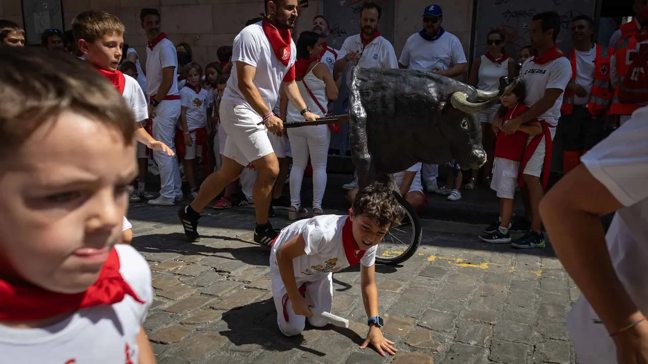 Multitudinario encierro Txiki en Santo Domingo. Maite H. Mateo..-31
