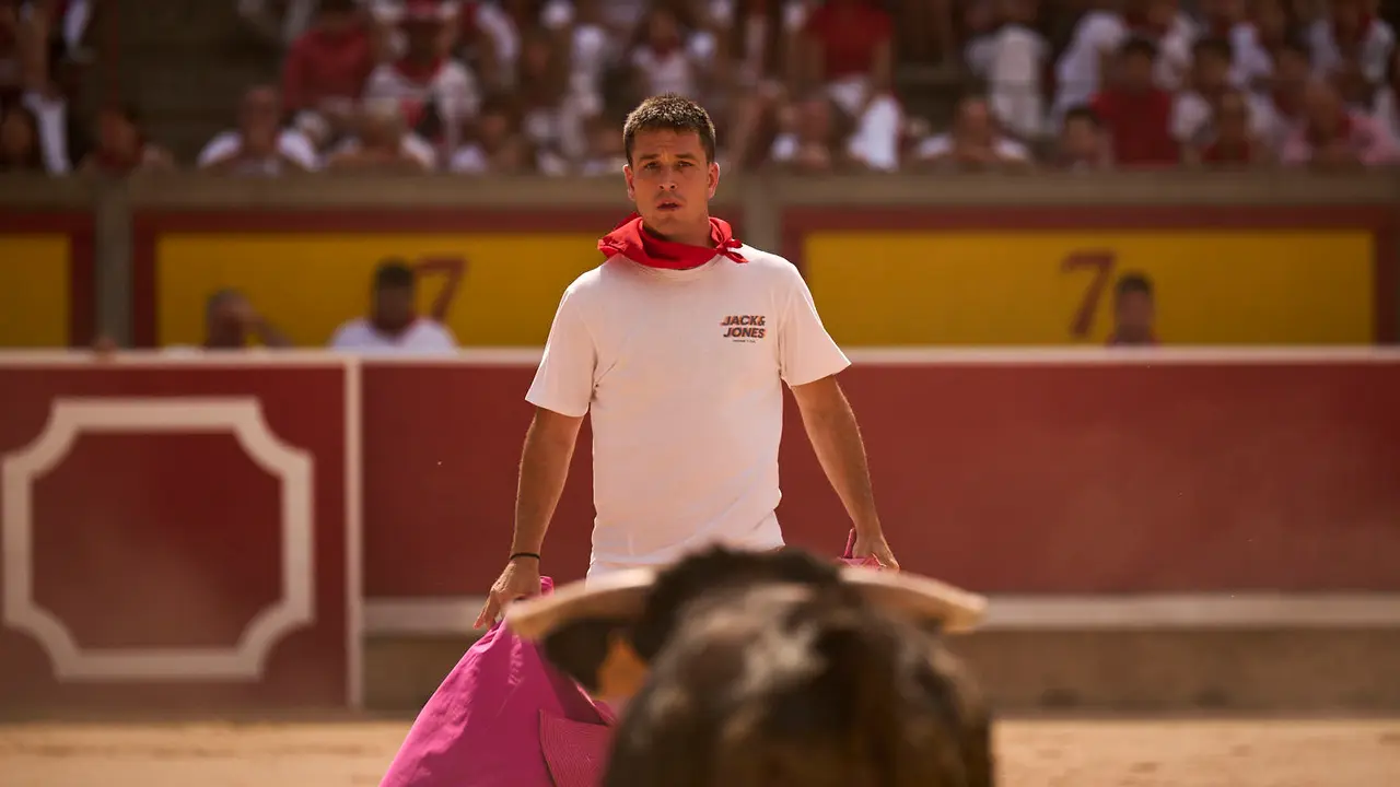 Mañana de Toros en Familia con la exhibición de rejoneo a cargo de Pablo Donat y exhibición de los recortadores Iker Monreal y Sergio Valle durante San Fermín 2025. PABLO LASAOSA
