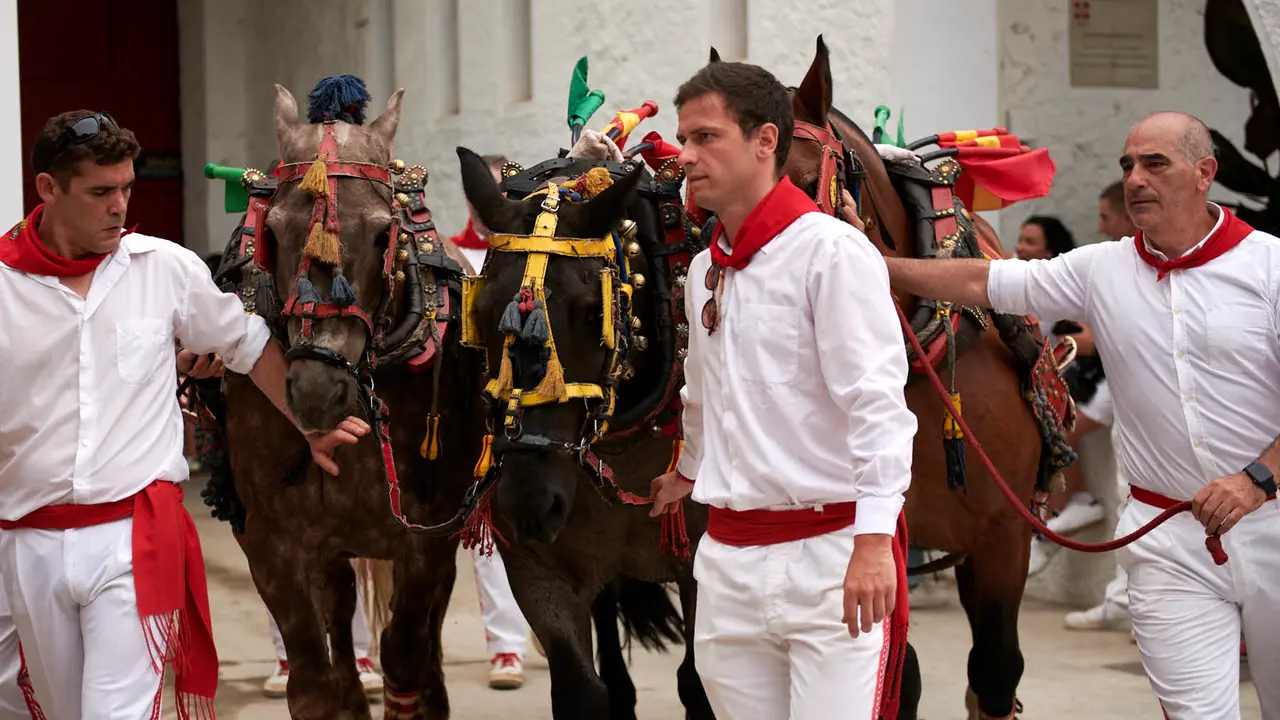Quinta corrida de toros de la Feria de San Fermín con toros de Jandilla para Juan Ortega, Andrés Roca Rey y Pablo Aguado. IRANZU LARRASOAÑA