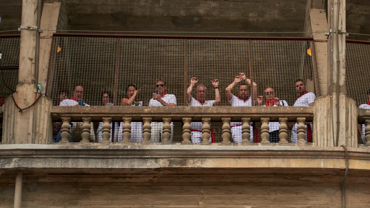 Quinta corrida de toros de la Feria de San Fermín con toros de Jandilla para Juan Ortega, Andrés Roca Rey y Pablo Aguado. IRANZU LARRASOAÑA