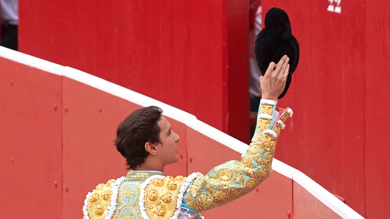 Quinta corrida de toros de la Feria de San Fermín con toros de Jandilla para Juan Ortega, Andrés Roca Rey y Pablo Aguado. IRANZU LARRASOAÑA