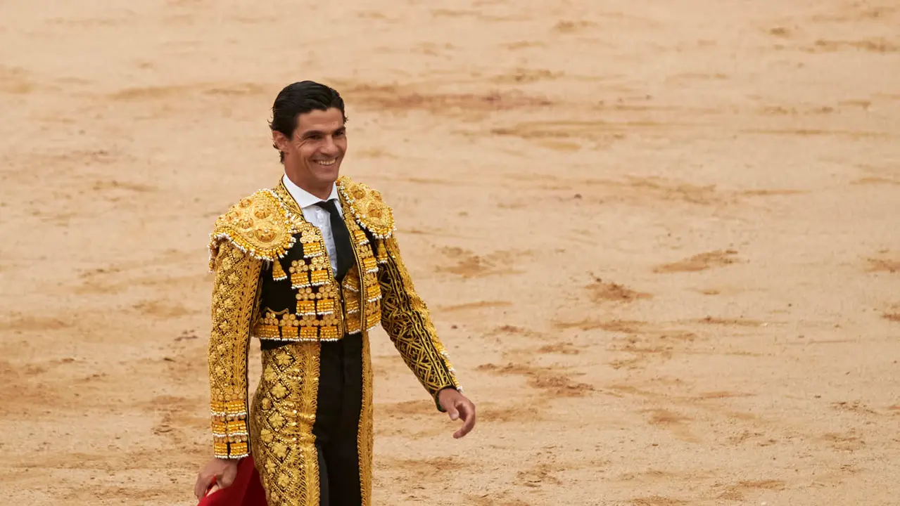 Quinta corrida de toros de la Feria de San Fermín con toros de Jandilla para Juan Ortega, Andrés Roca Rey y Pablo Aguado. IRANZU LARRASOAÑA