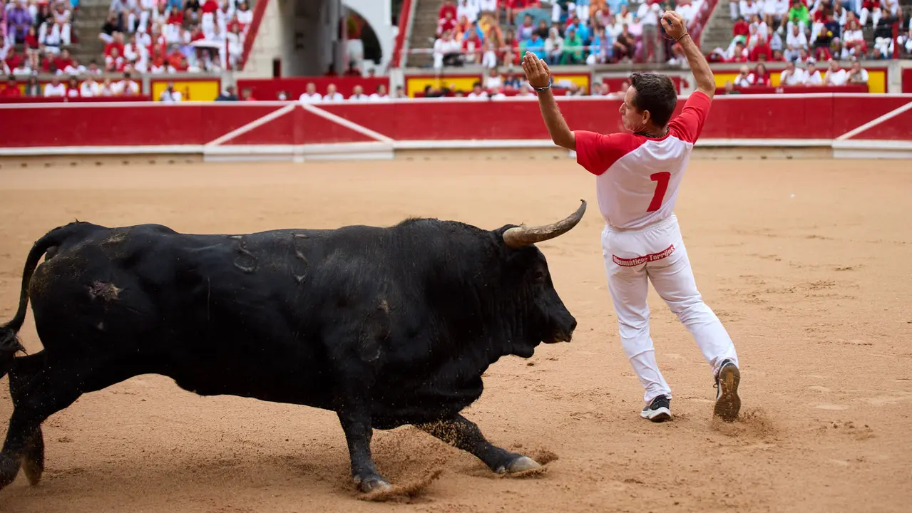 Concurso de Recortadores de San Fermín 2025 en la Plaza de Toros de Pamplona. IÑIGO ALZUGARAY
