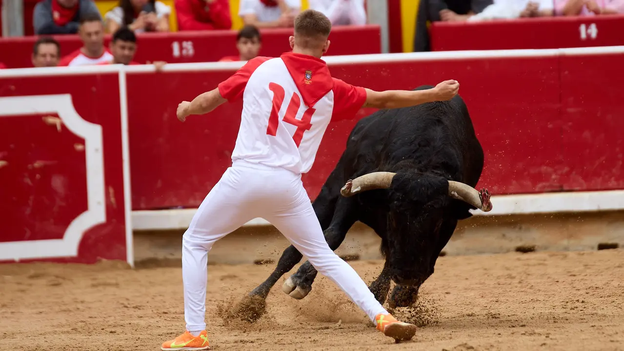 Concurso de Recortadores de San Fermín 2025 en la Plaza de Toros de Pamplona. IÑIGO ALZUGARAY