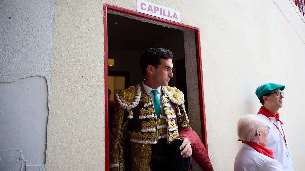Séptima corrida de la Feria del Toro de San Fermín 2025 con toros de La Palmosilla para Jiménez Fortes, Fernando Adrián y Ginés Marín. IÑIGO ALZUGARAY