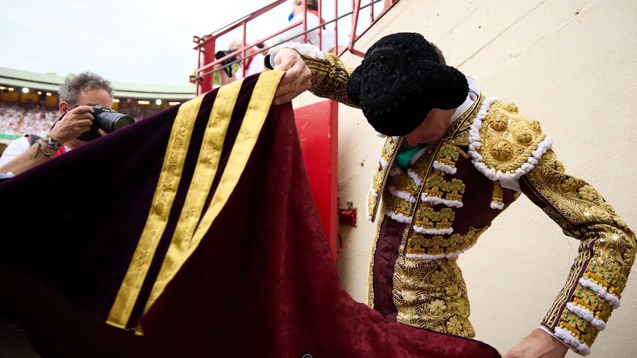 Séptima corrida de la Feria del Toro de San Fermín 2025 con toros de La Palmosilla para Jiménez Fortes, Fernando Adrián y Ginés Marín. IÑIGO ALZUGARAY