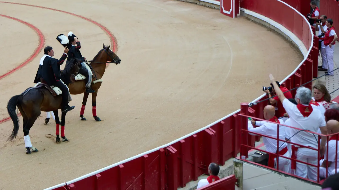 Séptima corrida de la Feria del Toro de San Fermín 2025 con toros de La Palmosilla para Jiménez Fortes, Fernando Adrián y Ginés Marín. IÑIGO ALZUGARAY