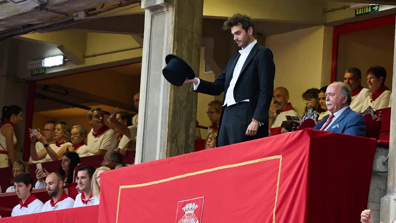 Séptima corrida de la Feria del Toro de San Fermín 2025 con toros de La Palmosilla para Jiménez Fortes, Fernando Adrián y Ginés Marín. IÑIGO ALZUGARAY