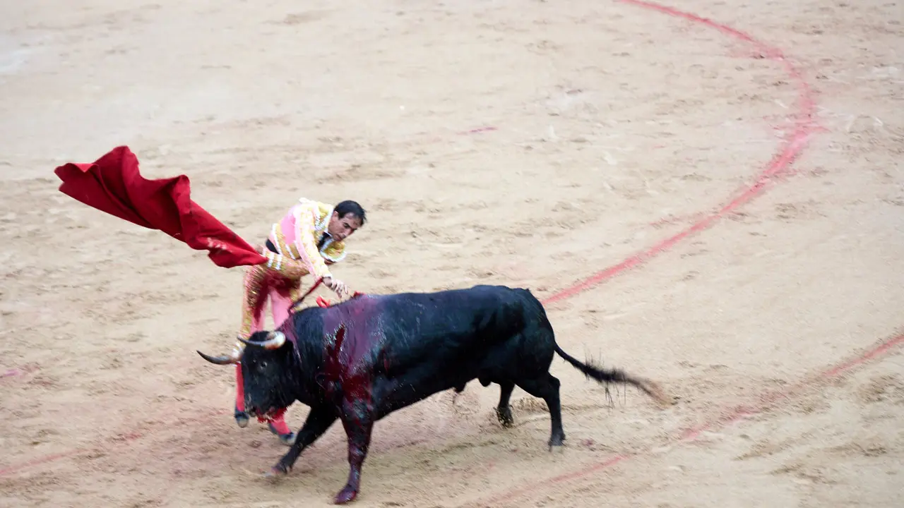 Séptima corrida de la Feria del Toro de San Fermín 2025 con toros de La Palmosilla para Jiménez Fortes, Fernando Adrián y Ginés Marín. IÑIGO ALZUGARAY