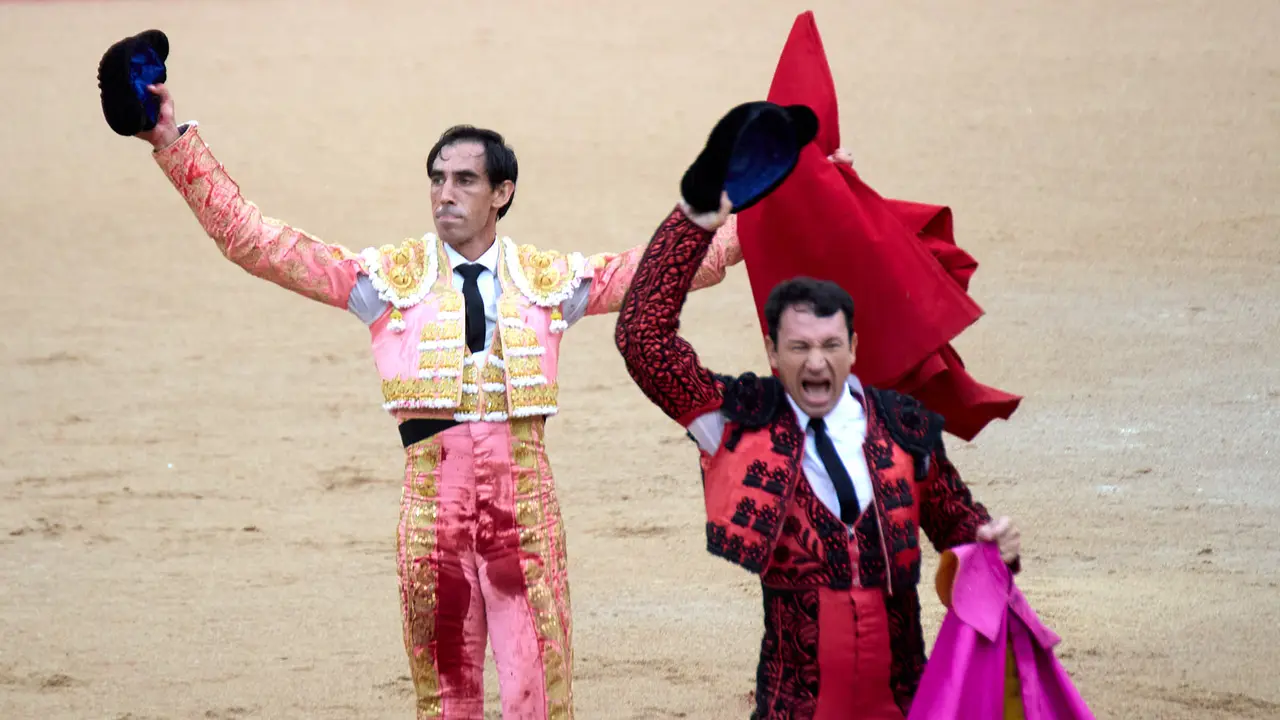 Séptima corrida de la Feria del Toro de San Fermín 2025 con toros de La Palmosilla para Jiménez Fortes, Fernando Adrián y Ginés Marín. IÑIGO ALZUGARAY