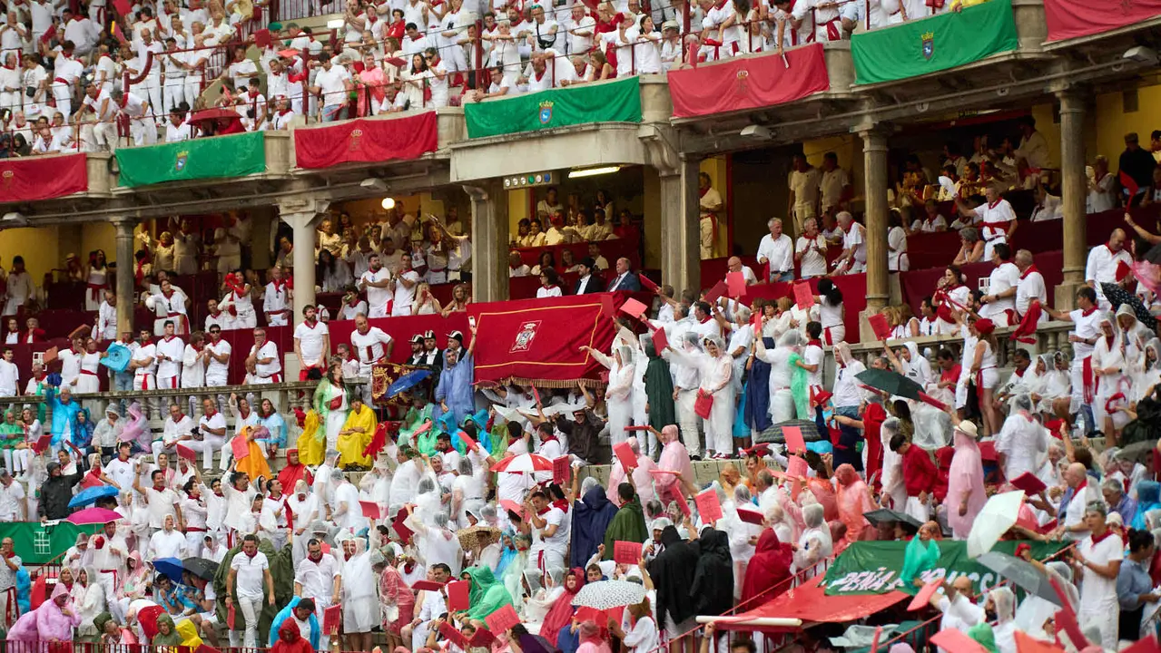 Séptima corrida de la Feria del Toro de San Fermín 2025 con toros de La Palmosilla para Jiménez Fortes, Fernando Adrián y Ginés Marín. IÑIGO ALZUGARAY