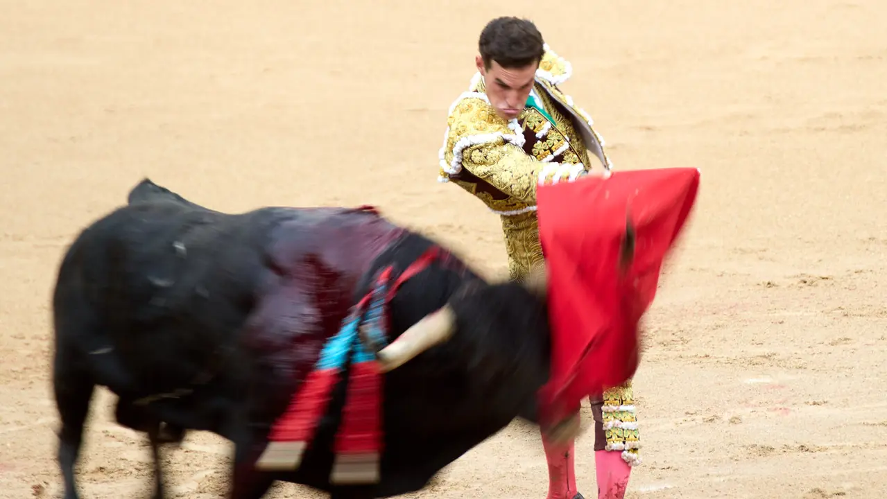 Séptima corrida de la Feria del Toro de San Fermín 2025 con toros de La Palmosilla para Jiménez Fortes, Fernando Adrián y Ginés Marín. IÑIGO ALZUGARAY