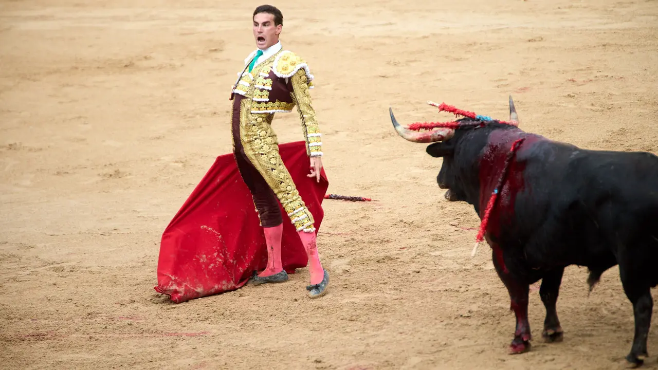 Séptima corrida de la Feria del Toro de San Fermín 2025 con toros de La Palmosilla para Jiménez Fortes, Fernando Adrián y Ginés Marín. IÑIGO ALZUGARAY