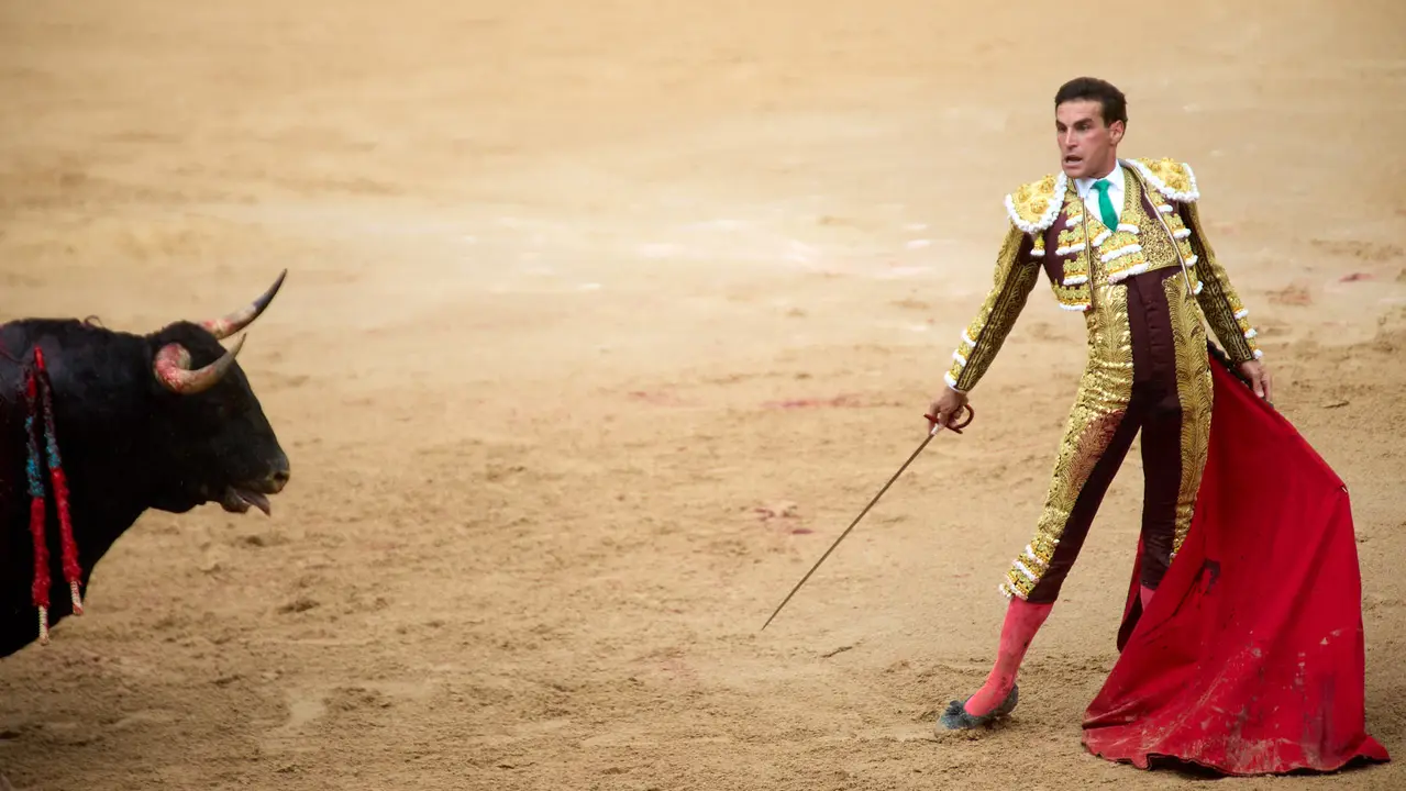 Séptima corrida de la Feria del Toro de San Fermín 2025 con toros de La Palmosilla para Jiménez Fortes, Fernando Adrián y Ginés Marín. IÑIGO ALZUGARAY