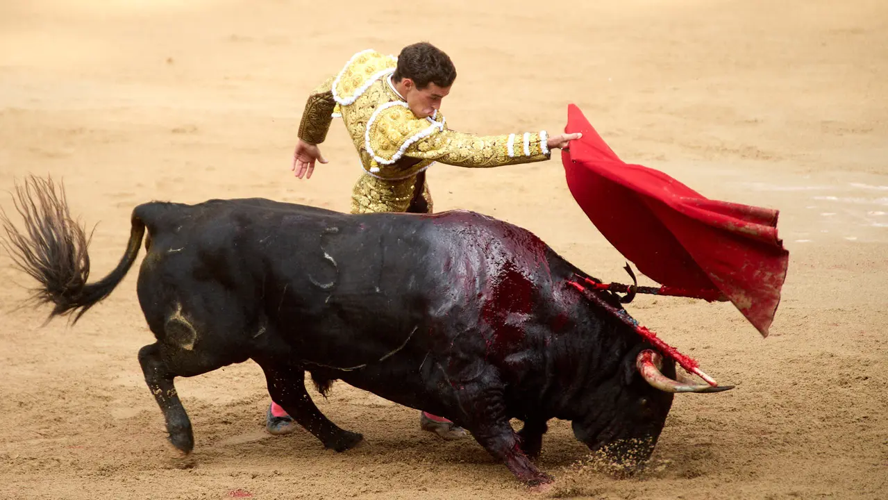 Séptima corrida de la Feria del Toro de San Fermín 2025 con toros de La Palmosilla para Jiménez Fortes, Fernando Adrián y Ginés Marín. IÑIGO ALZUGARAY