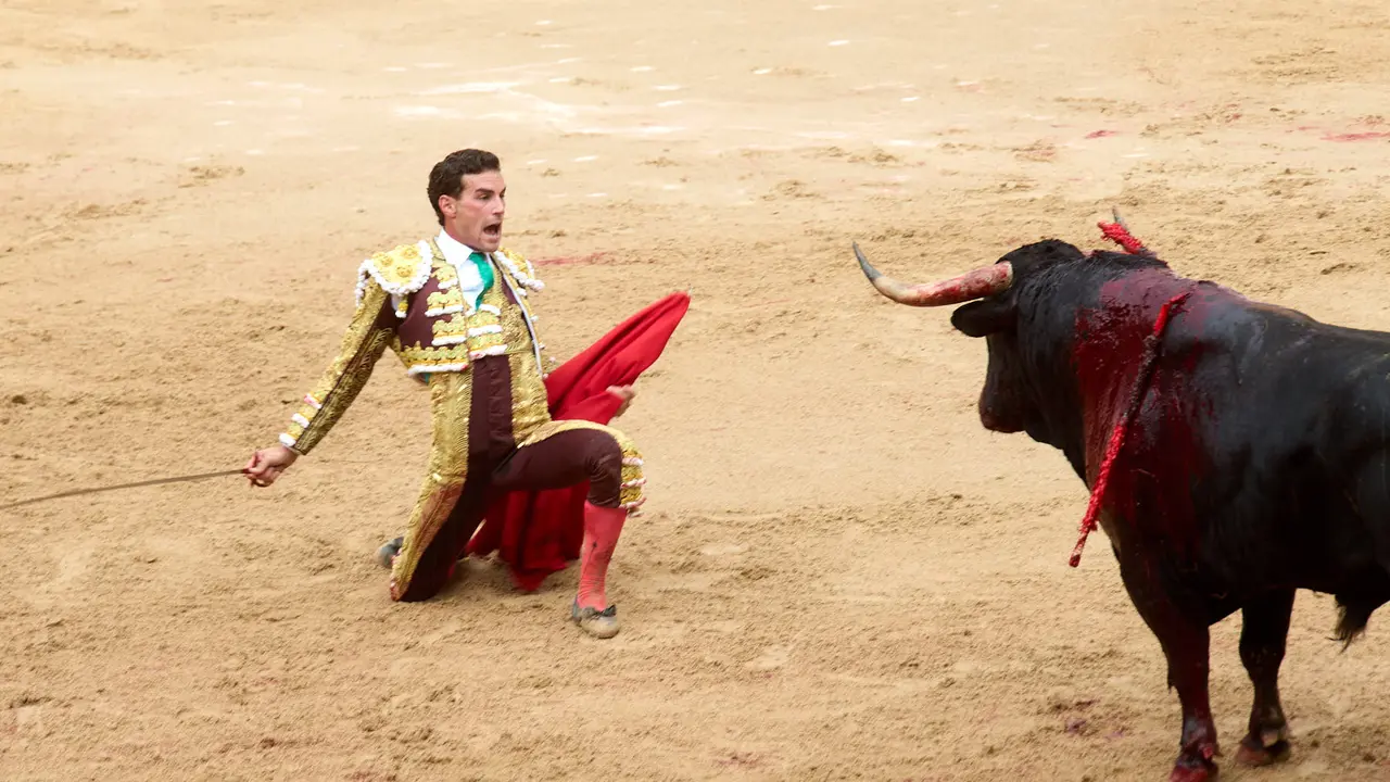 Séptima corrida de la Feria del Toro de San Fermín 2025 con toros de La Palmosilla para Jiménez Fortes, Fernando Adrián y Ginés Marín. IÑIGO ALZUGARAY