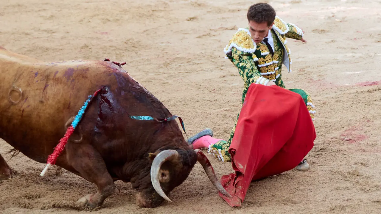 Séptima corrida de la Feria del Toro de San Fermín 2025 con toros de La Palmosilla para Jiménez Fortes, Fernando Adrián y Ginés Marín. IÑIGO ALZUGARAY