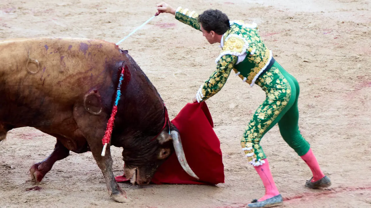 Séptima corrida de la Feria del Toro de San Fermín 2025 con toros de La Palmosilla para Jiménez Fortes, Fernando Adrián y Ginés Marín. IÑIGO ALZUGARAY