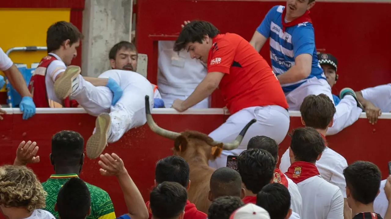 Suelta de vaquillas tras el octavo encierro de San Fermín.Maite H. Mateo..-11