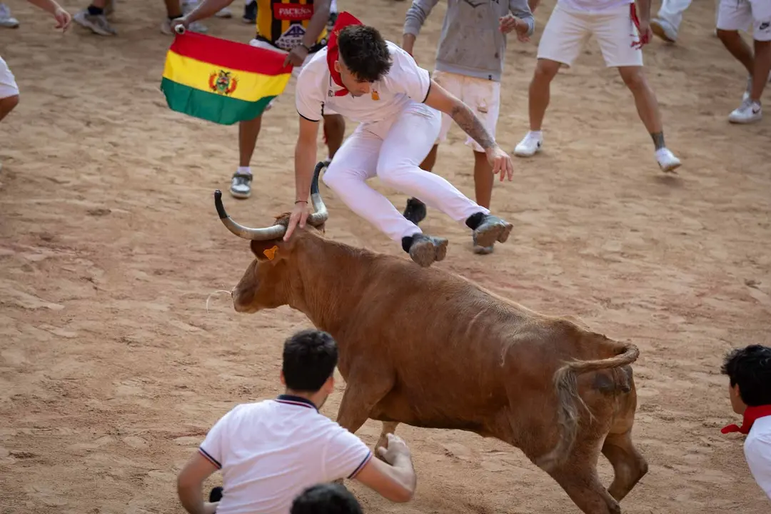 Suelta de vaquillas tras el octavo encierro de San Fermín.Maite H. Mateo..-13