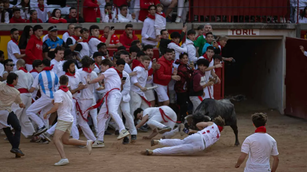 Suelta de vaquillas tras el octavo encierro de San Fermín.Maite H. Mateo..-18