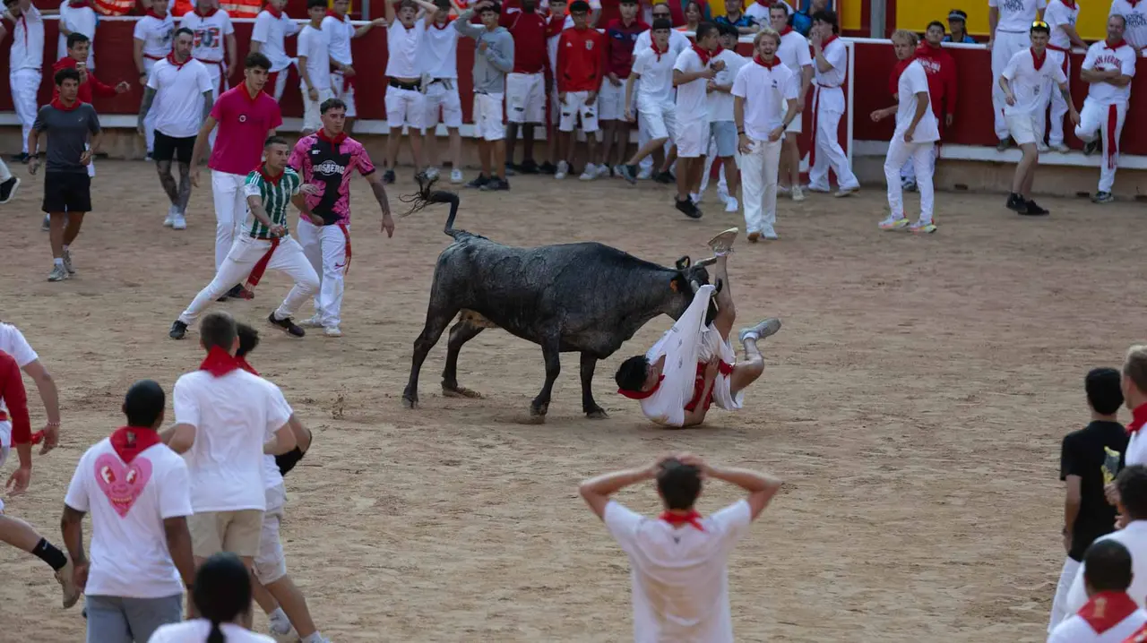 Suelta de vaquillas tras el octavo encierro de San Fermín.Maite H. Mateo..-25