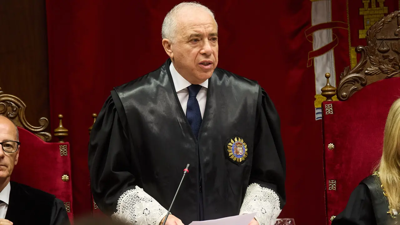 Acto de toma de posesión del magistrado Julián Huarte Lázaro como nuevo presidente del Tribunal Superior de Justicia de Navarra. IÑIGO ALZUGARAY