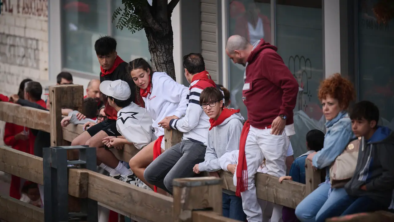 Primer encierro de las fiestas de Tudela 2025 con novillos de Tornay. PABLO LASAOSA