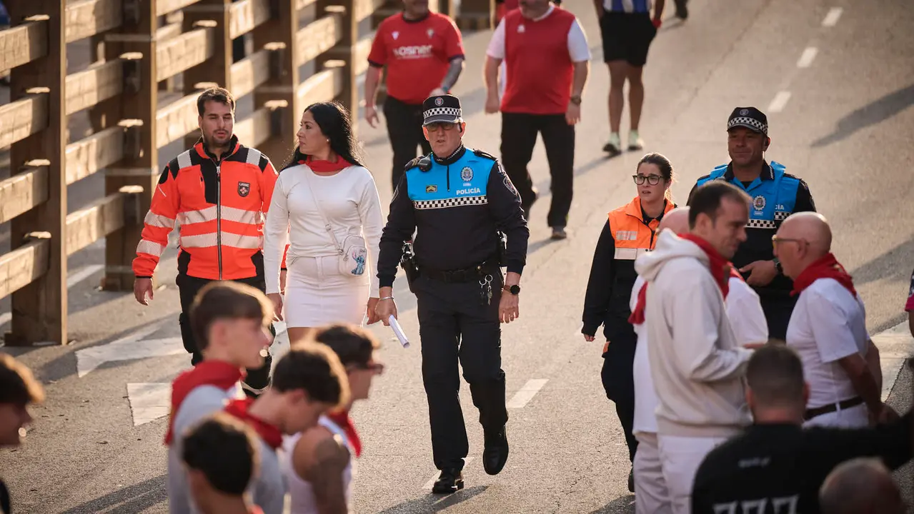 Primer encierro de las fiestas de Tudela 2025 con novillos de Tornay. PABLO LASAOSA