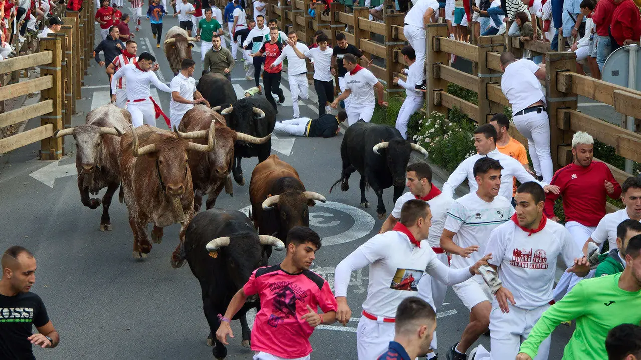 Primer Encierro de Fiestas de Tudela 2025. IÑIGO ALZUGARAY