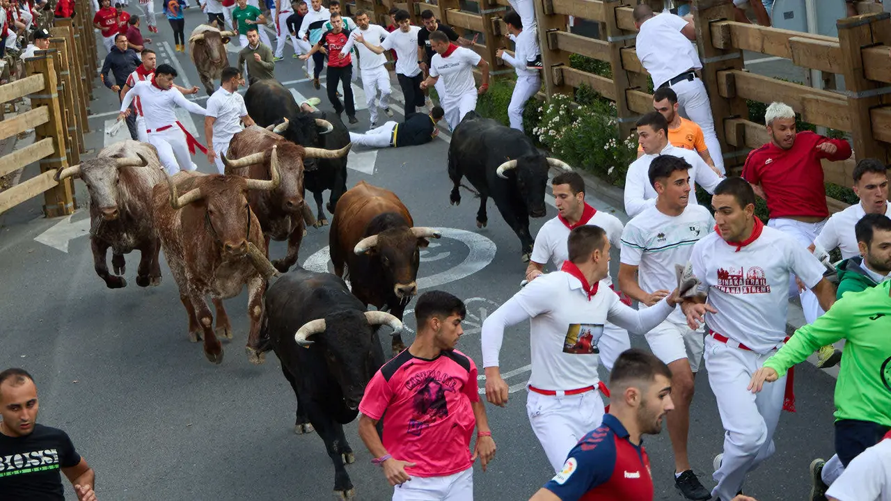 Primer Encierro de Fiestas de Tudela 2025. IÑIGO ALZUGARAY