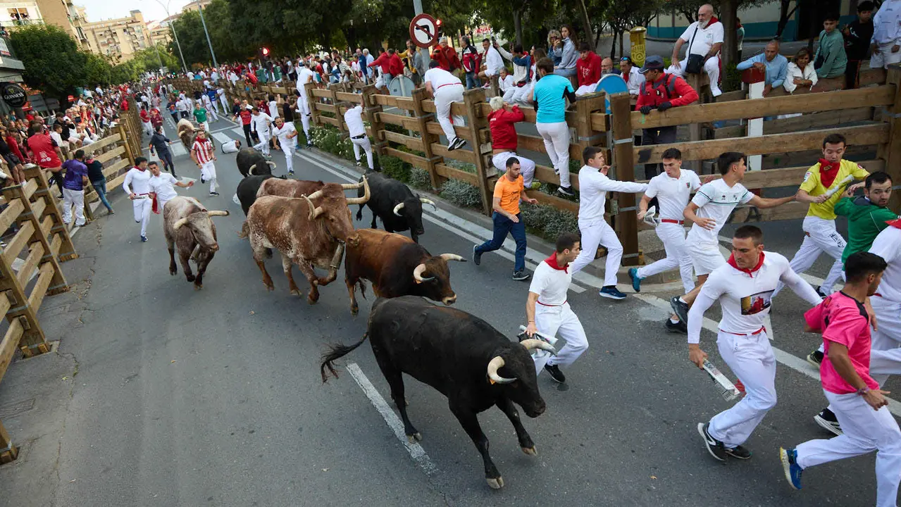 Primer Encierro de Fiestas de Tudela 2025. IÑIGO ALZUGARAY