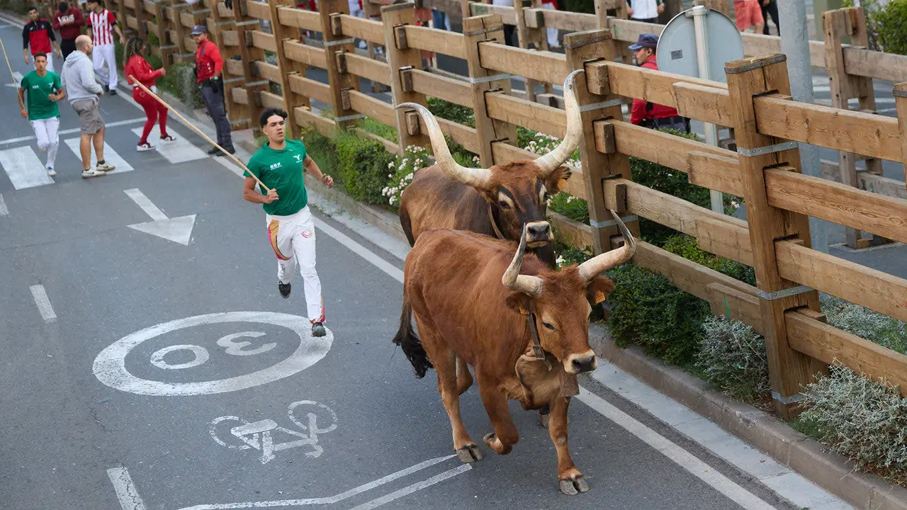 Primer Encierro de Fiestas de Tudela 2025. IÑIGO ALZUGARAY