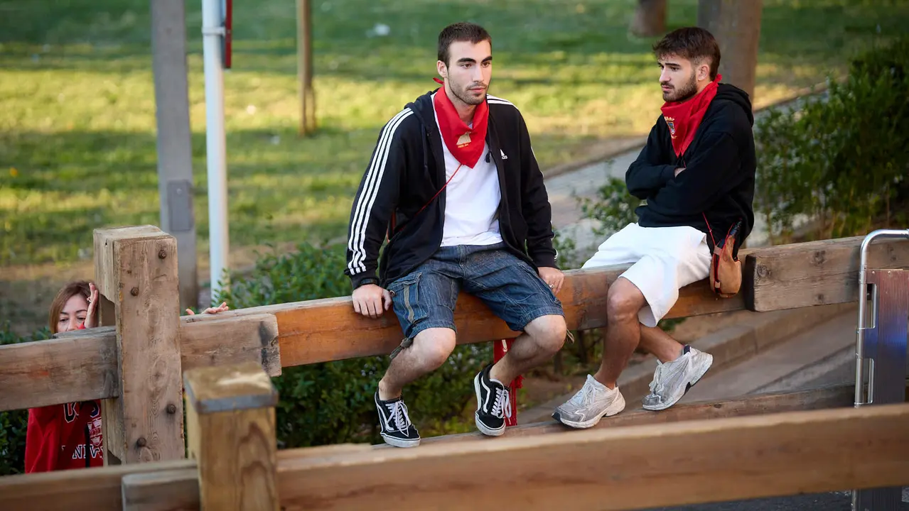 Ambiente previo al segundo encierro de fiestas de Tudela 2025 con toros de la ganadería de Herederos de Gregorio Garzón Valdenebro (Jaén). IÑIGO ALZUGARAY