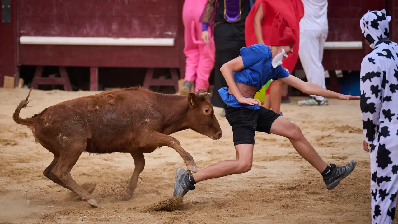 Grand Prix de la juventud con las cuadrillas de Puente la Reina durante sus fiestas de 2025. PABLO LASAOSA