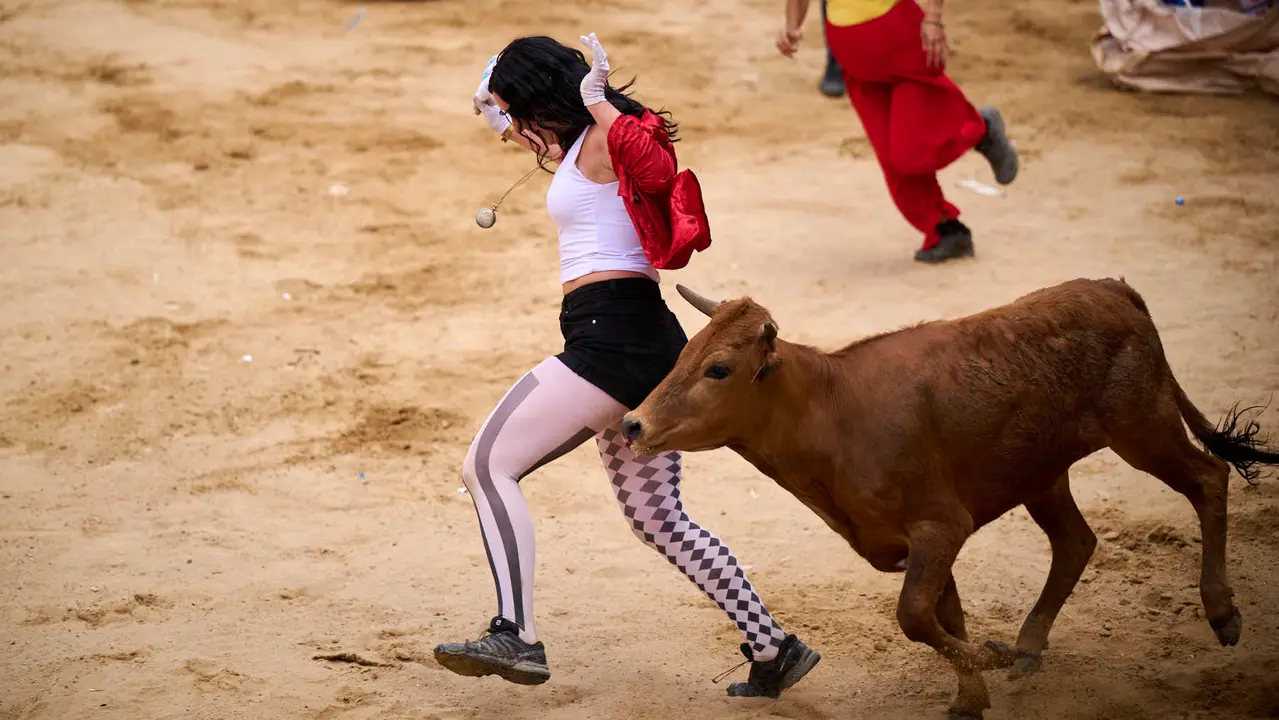 Grand Prix de la juventud con las cuadrillas de Puente la Reina durante sus fiestas de 2025. PABLO LASAOSA