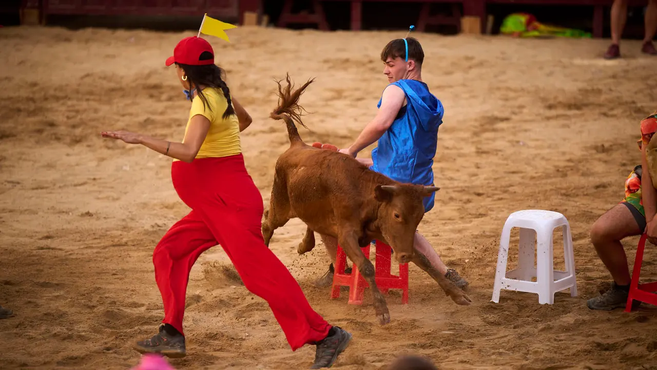 Grand Prix de la juventud con las cuadrillas de Puente la Reina durante sus fiestas de 2025. PABLO LASAOSA