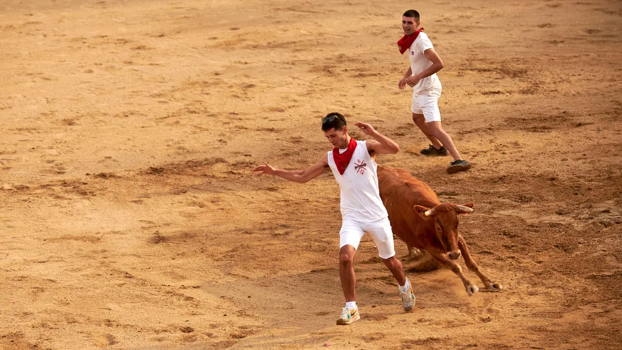 Vaquillas en Fiestas de Estella 2025 del 6 de agosto. IRANZU LARRASOAÑA