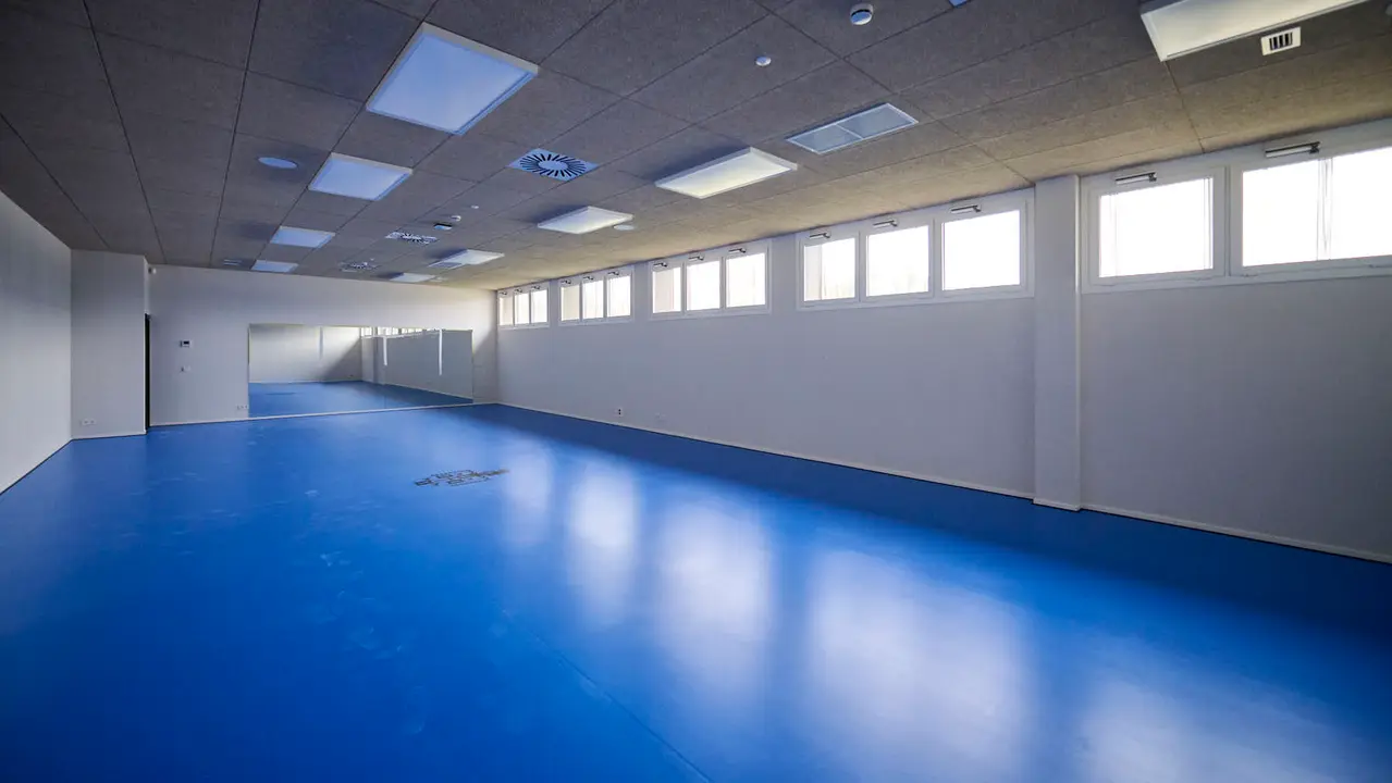 Presentación del nuevo polideportivo de Sarriguren. PABLO LASAOSA