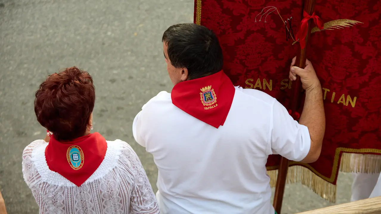 Momentos previos al segundo encierro de las fiestas de Tafalla 2025. IÑIGO ALZUGARAY