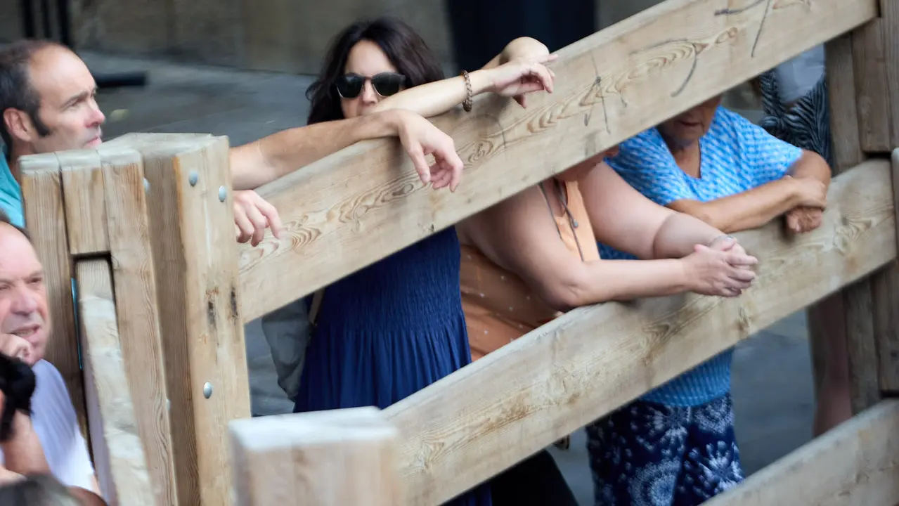 Momentos previos al segundo encierro de las fiestas de Tafalla 2025. IÑIGO ALZUGARAY