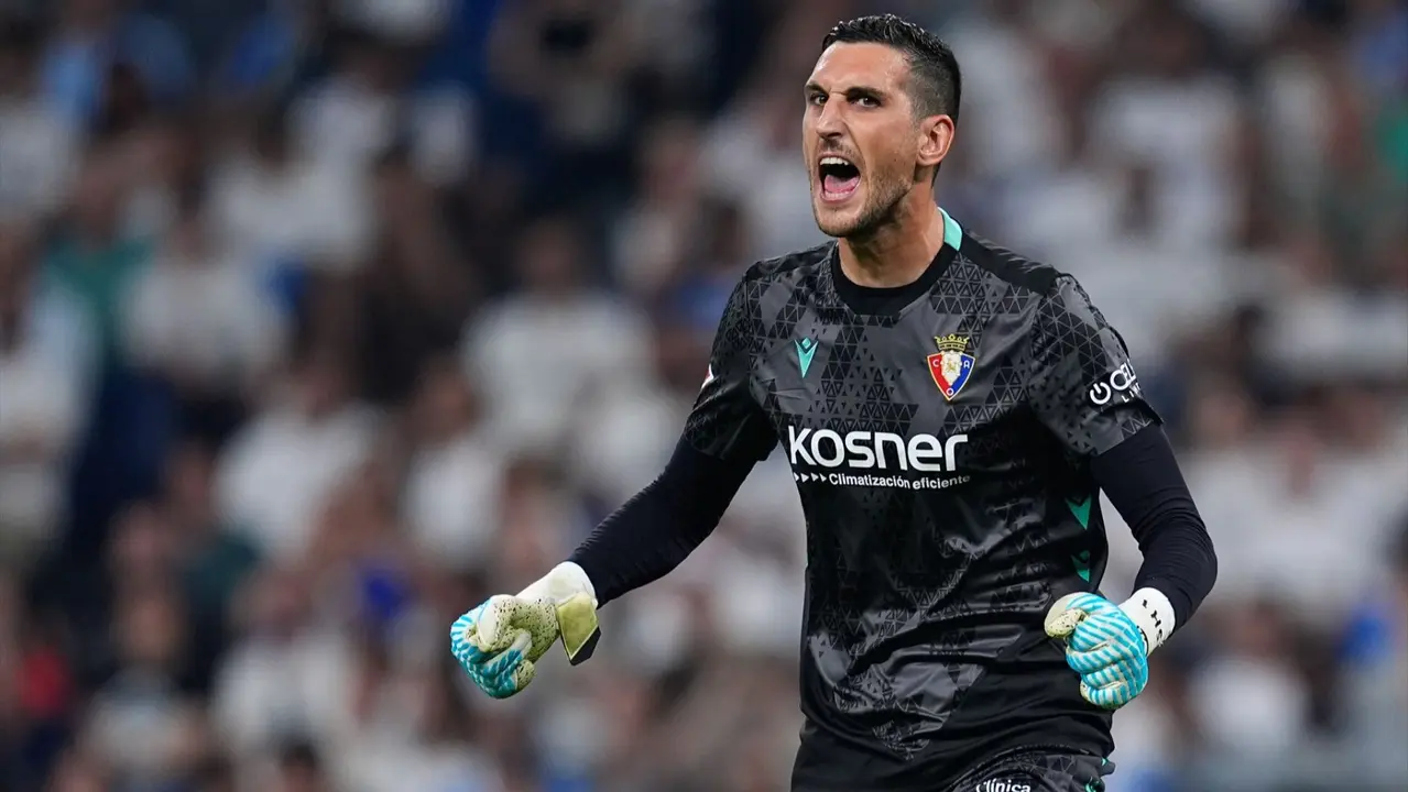 Sergio Herrera durante el partido de Osasuna contra el Real Madrid.AFP7 / Europa Press