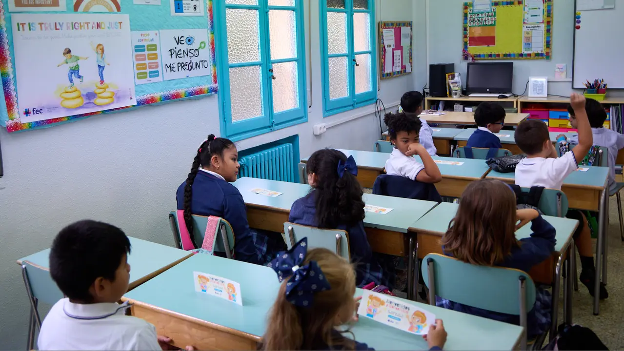Inicio del curso escolar 2025/26 en el Colegio Fec Vedruna de Pamplona. IÑIGO ALZUGARAY