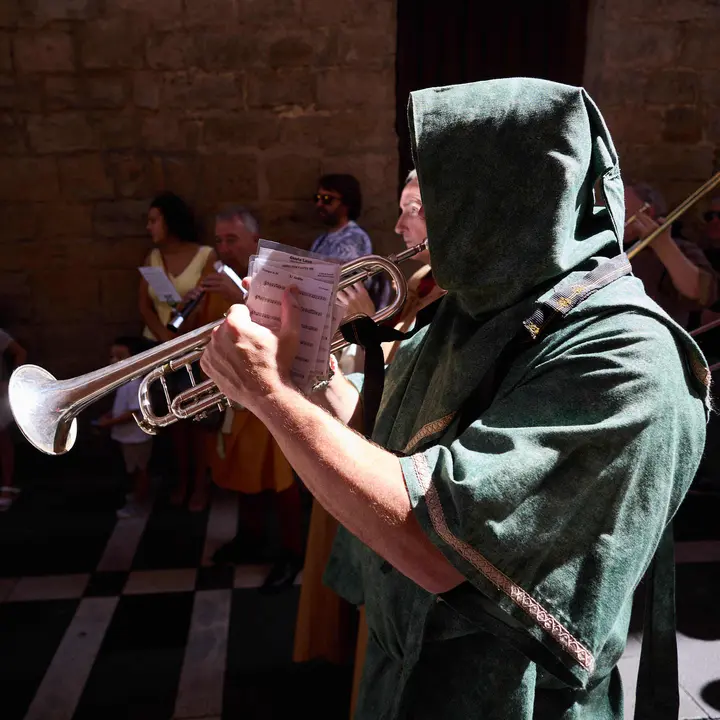 Gran Feria Medieval por las calles de los tres burgos durante la celebración del Privilegio de la Unión de Pamplona. IÑIGO ALZUGARAY